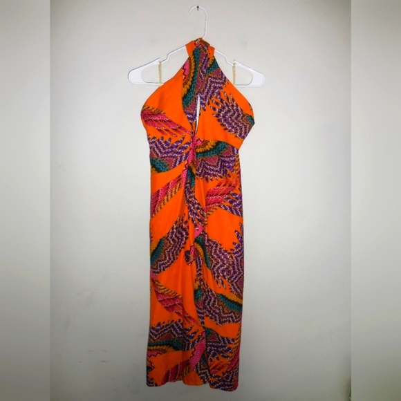 Nwot FARM‎ Rio Beaded Macaws Tied Linen Blend Maxi Skirt Size Extra Small - Picture 4 of 11